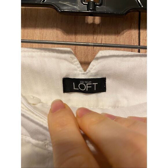 Loft Ann Taylor size 10 white the Julie trouser pants nautical - Picture 4 of 9